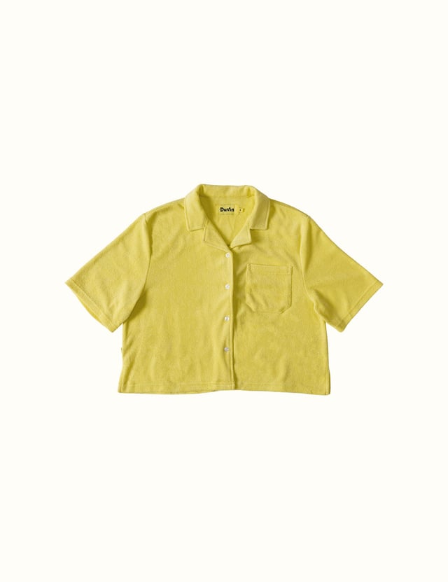 Terry Crop Buttonup - Yellow