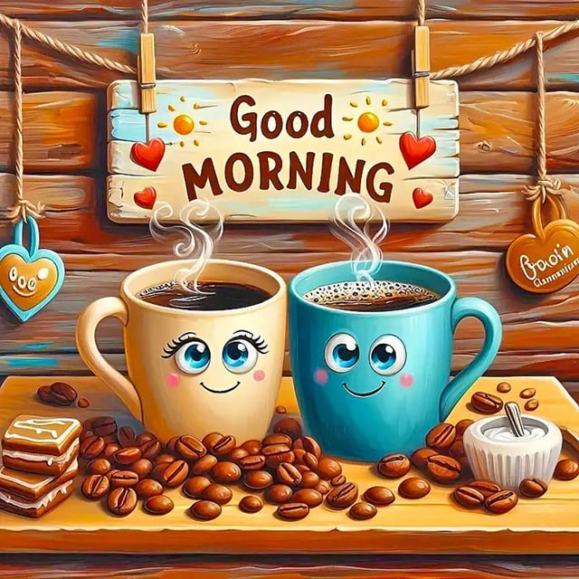 Good Morning Coffee - Round Drill Diamond Painting - 40*40CM