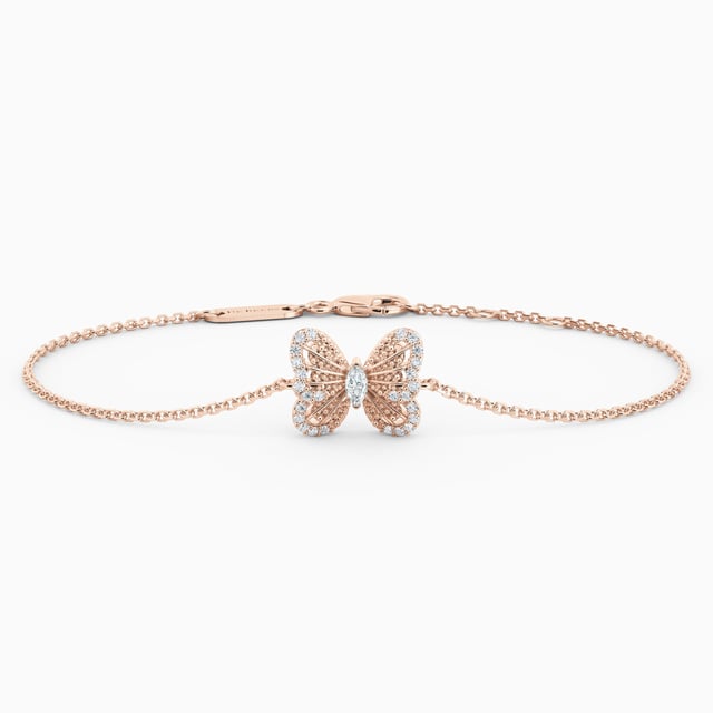 Portraits of Nature Butterfly Bracelet in Rose Gold