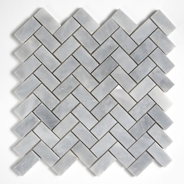 Bardiglio Light Honed Espiga 1x2 Marble Mosaic 11x11
