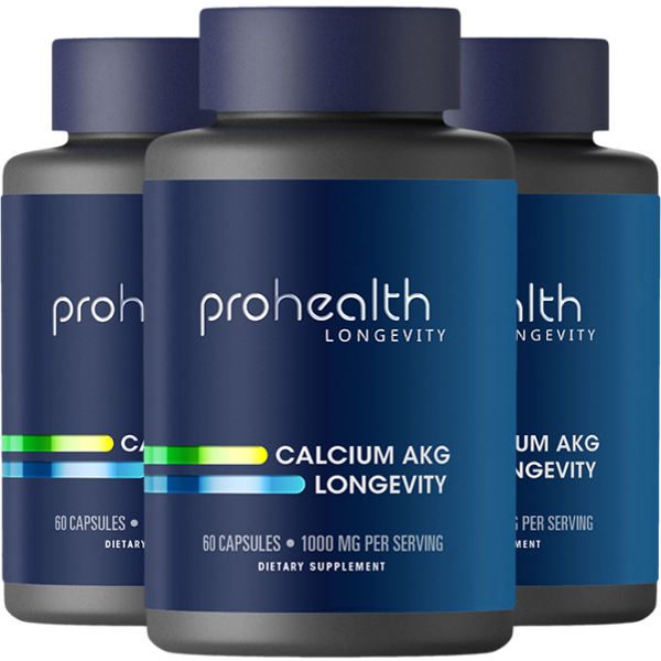 Calcium AKG Longevity - 1,000 mg per serving, 60 capsules - 3 pack