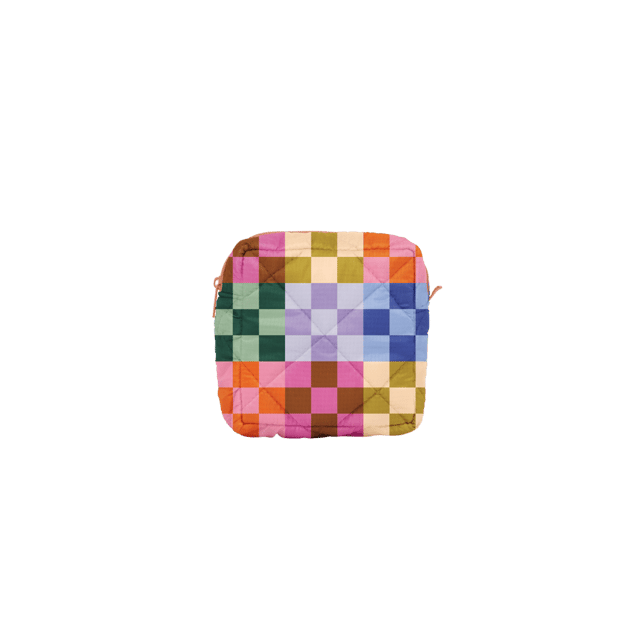 Bold Checker Puffy Mod Pouch