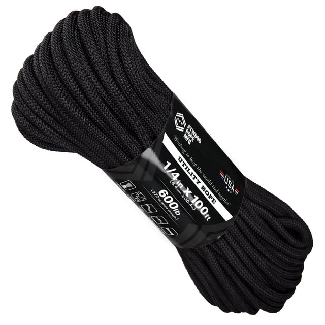 1/4 x 100ft - Black