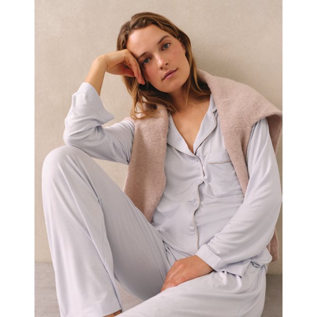 Jersey Piped Detail Relaxed Pyjama Set | Pyjamas | The White Company