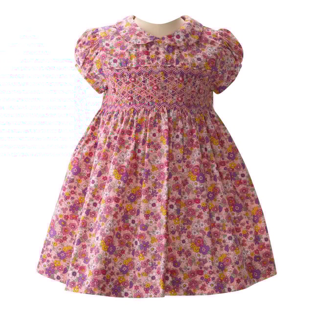 Floral Peter Pan Collar Smocked Dress & Bloomers
