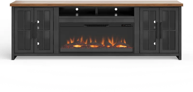 Essex Black and Brown 96" Fireplace TV Stand