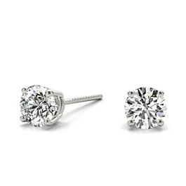 3/4 ct. tw. Certified Round 4-Prong Studs in 14K Gold