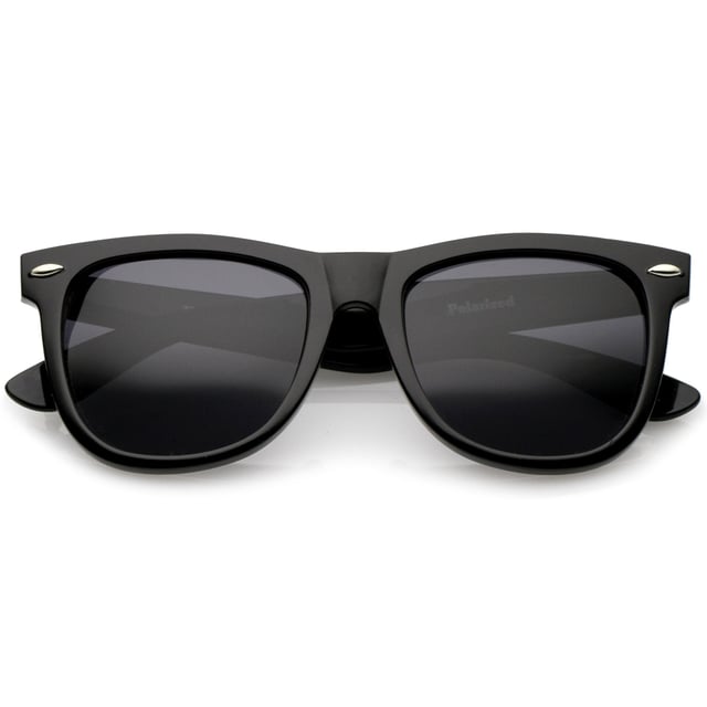 Classic Large Polarized Lens Horned Rim Sunglasses 6105