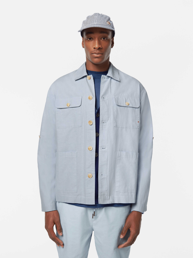 Relaxed-Fit Cotton-Linen Shirt Jacket