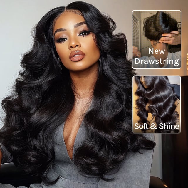 $100 OFF| Code: SAVE100 Klaiyi 13x4 Drawstring Pre-Cut Lace Front Super Secure 3D Body Wave Pre-Everything Wig