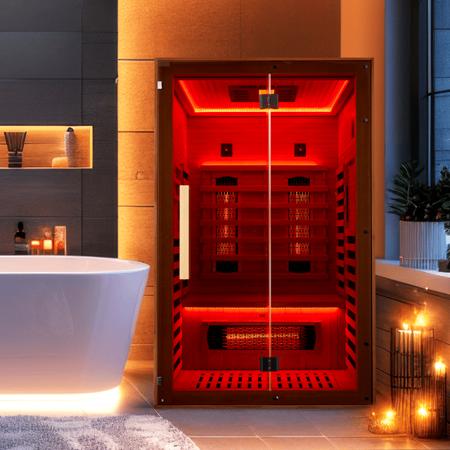EROMMY Infrared Sauna 2 Person with Multi-Function Panel for Home or Gym