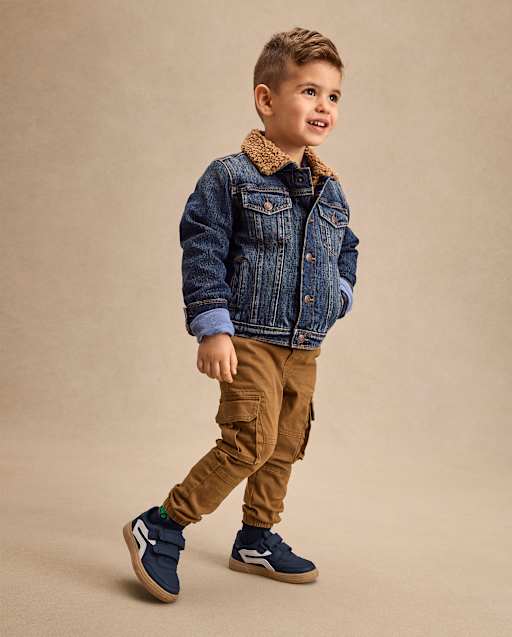 Boys Embroidered Construction Layered Top - Country Charm - Antler brown