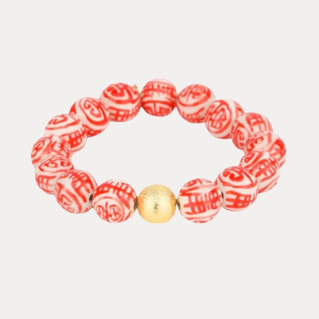 Porcelain Beaded Bracelet - Flame