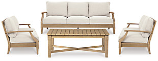 Carter Hall Outdoor Sofa with 2 Lounge Chairs and Coffee Table