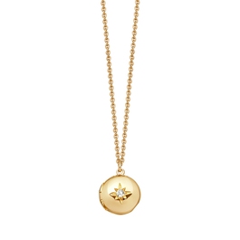 Gold Biography Mini Locket Necklace