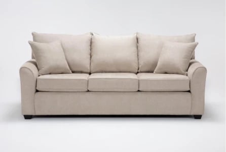Jaylen II Sand Beige Fabric 88" Queen Sleeper Sofa | Loose Reversible Back
