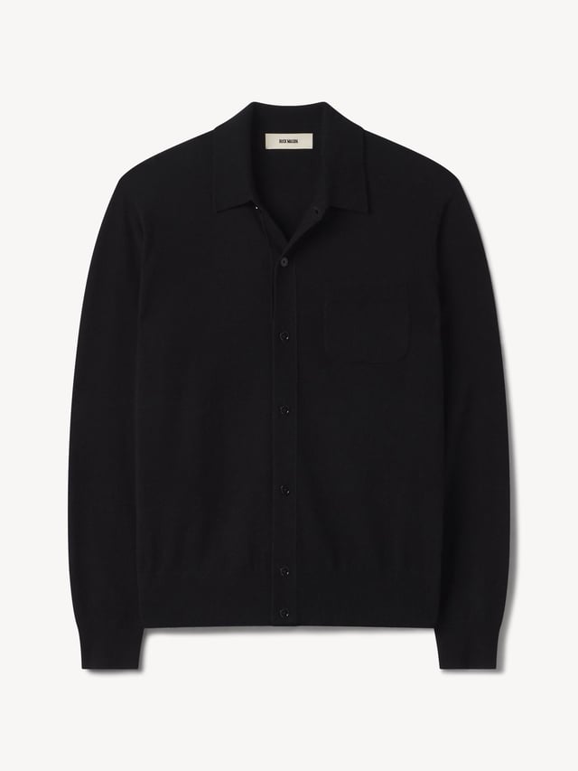 Black California Cashmere Button Down Shirt