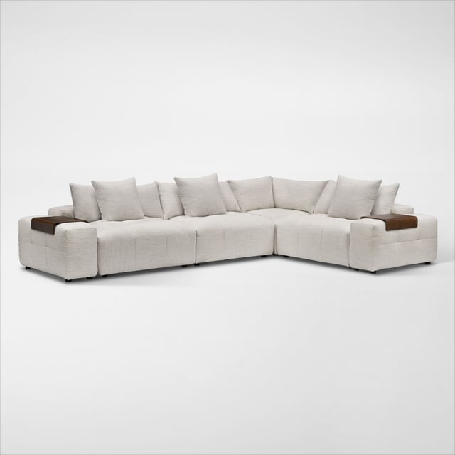 Bliss 6-Piece Sectional and 2 Floating Armrests with Tray Tables