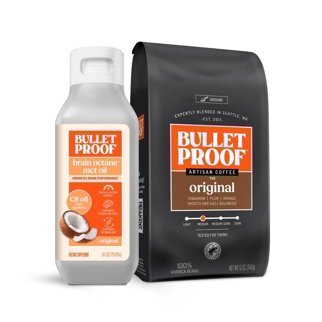 Brain Octane C8 MCT Oil and Ground Coffee