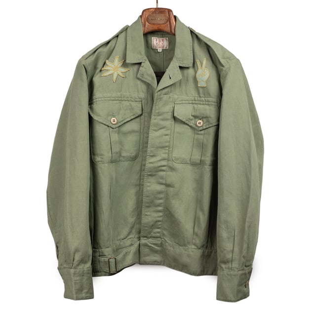 Daytripper jacket in faded olive cotton and linen twill
