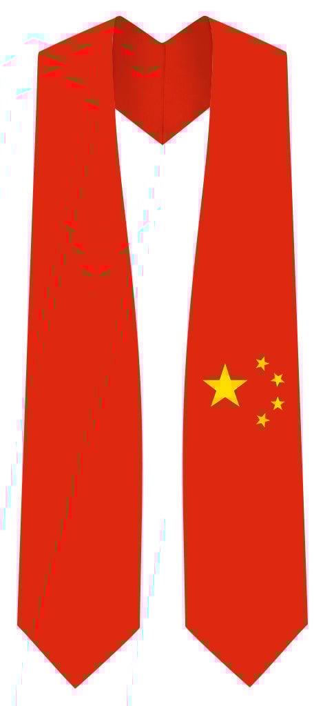 China Graduation Stole -  China Flag Sash