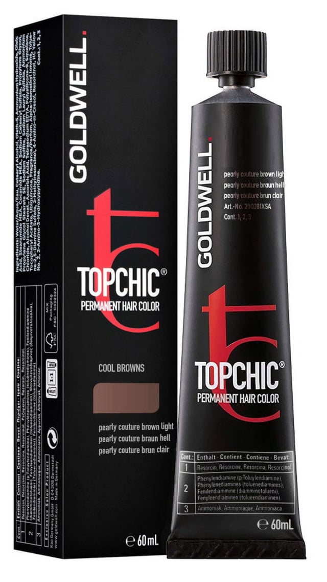 4NA - Mid Natural Ash Brown, Goldwell Topchic Professional Hair Color (2.1 oz. tube)
