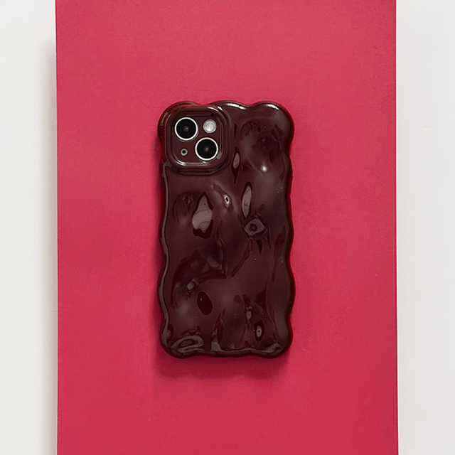 3D Bubble Phone Case - Burgundy