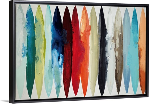 Even Flow Stretched Canvas, Black Floating Frame
