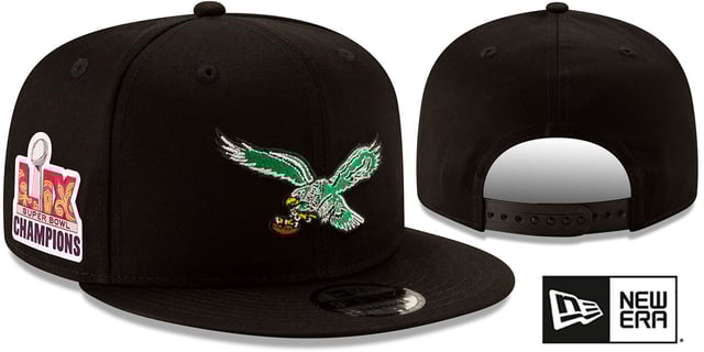 Philadelphia Eagles TB SUPER BOWL LIX CHAMPIONS Black Snapback Hat by New Era