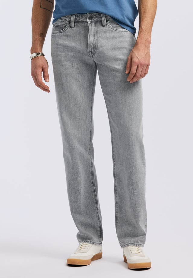 Relaxed Straight Driven Men's Jeans, Authentic Worn Grey - BM26084