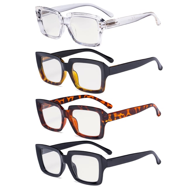 4 Pack Thicker Frame Progressive Multifocus Reading Glasses M9107