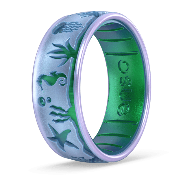Etched Coastal Silicone Ring - Deepwater Jewel