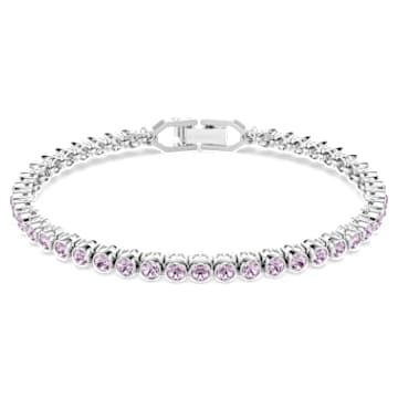 Imber Emily Tennis bracelet, Round cut, Purple, Rhodium plated