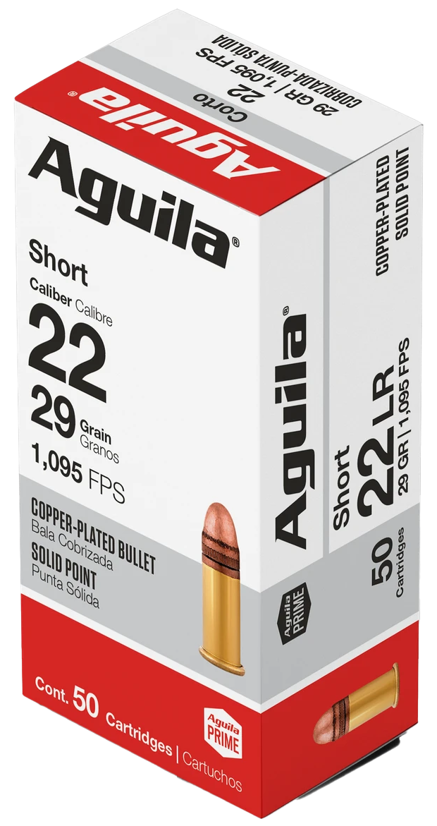 Aguila 1B220328 Super Extra High Velocity 22 LR 40 gr Copper-Plated Solid Point 50 Rounds
