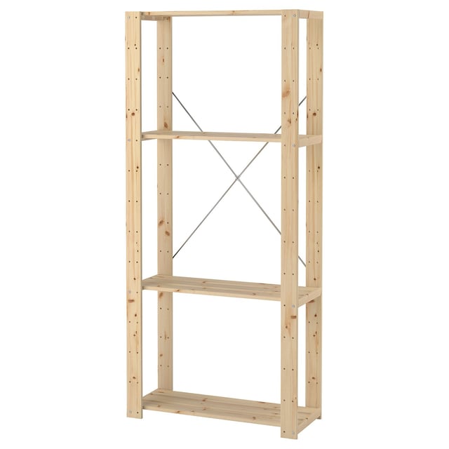 HEJNE Shelf unit - softwood 78x31x171 cm (30 3/4x12 1/4x67 3/8 ")