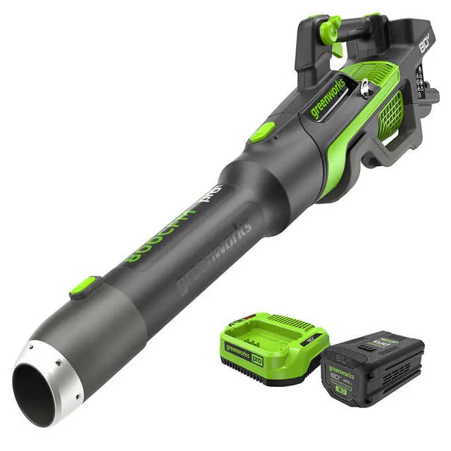 RENEWED 80V 800 CFM Brushless Leaf Blower w/ Shoulder Strap, 2.5Ah Battery & Charger