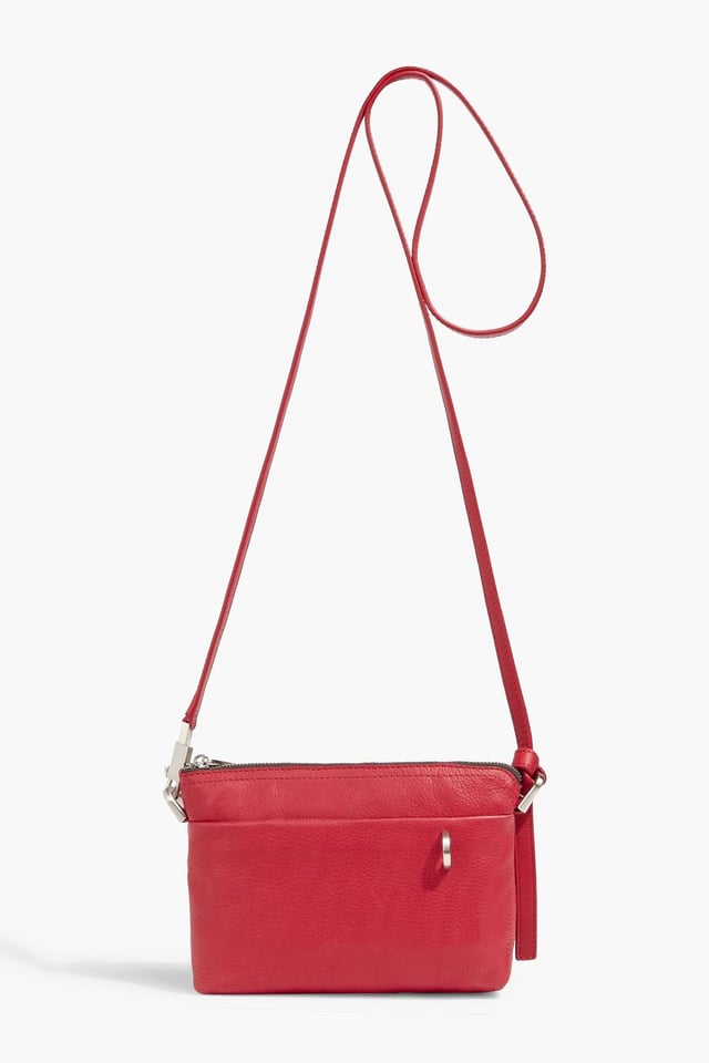 Adri pebbled-leather shoulder bag - red - One Size