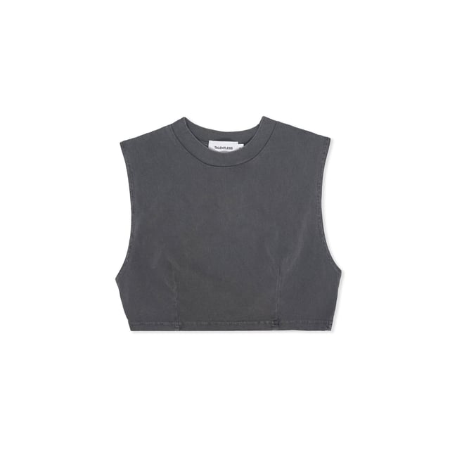 WOMENS CROP DART MUSCLE TANK