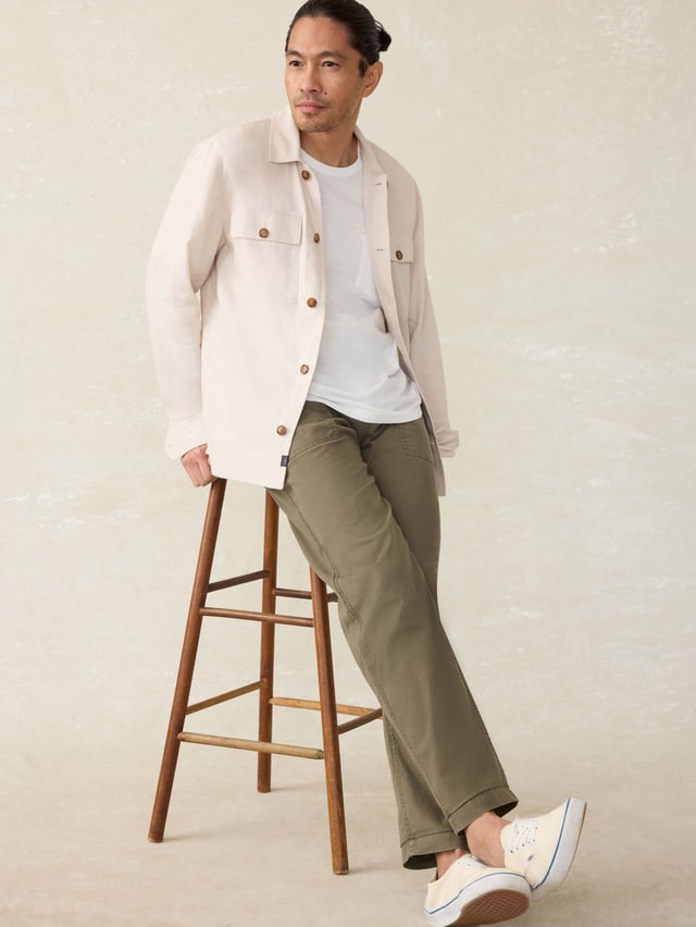 Movement™ Linen Shirt Jacket - Dorset Sand