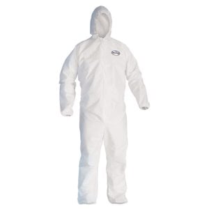 KleenGuard® A30 Elastic Back - Cuff Hooded Coveralls, 3XL, Wt, 25/CT (KCC46113)