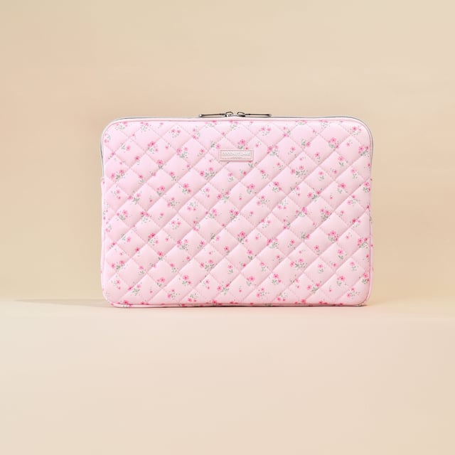 Quilted Ditsy Floral Pink Laptop Sleeve