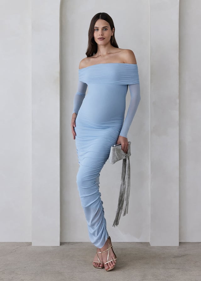 Off The Shoulder Soft Mesh Dress