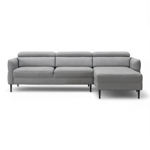 Luca Right Sectional Sofa Light Gray