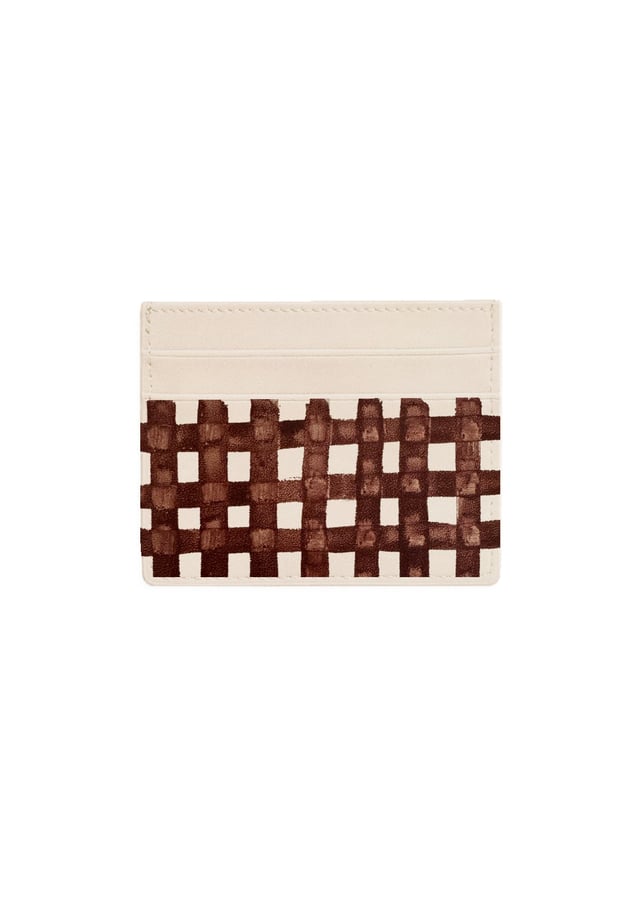 Chocolate Grid Beige Cardholder