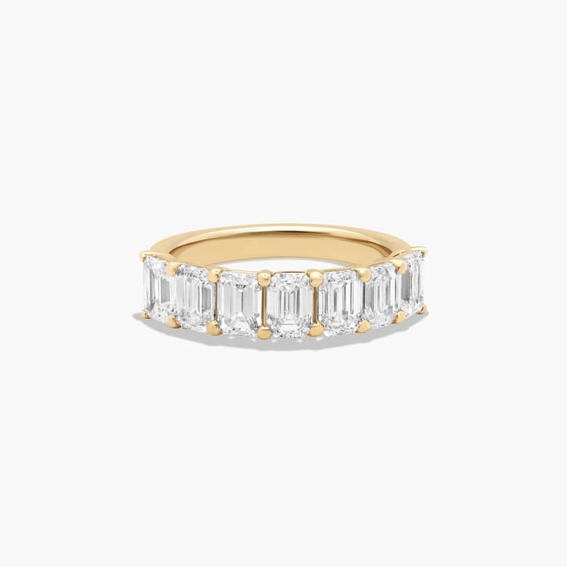 14K Yellow Gold Seven Stone Emerald Cut Lab-Grown Diamond Ring (2.00 CTW - F-G / VS2-SI1)