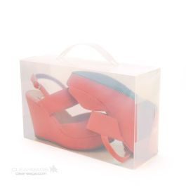 Womens Frosted Shoe Box w/Handle 7 1/16" x 3 3/4" x 11 5/8" 4 pack SB1