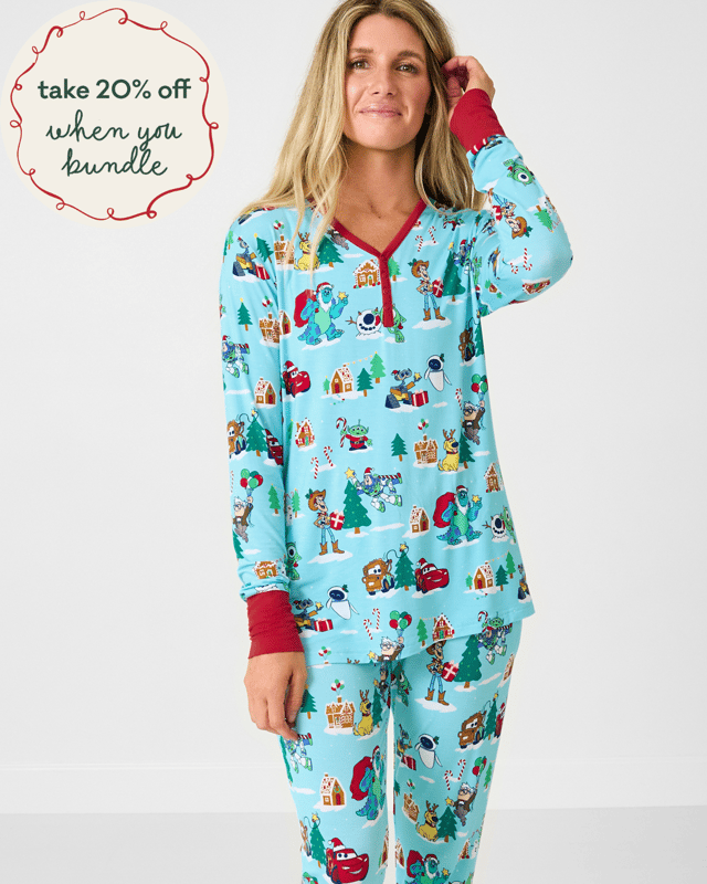 Pixar Christmas Village Women's Long Sleeve Pajama Top