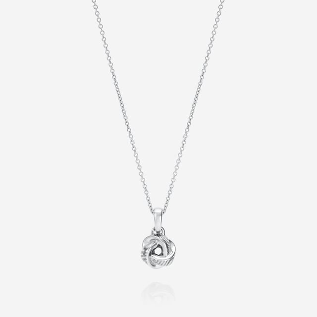 Knot Pendant With Chain Sterling Silver