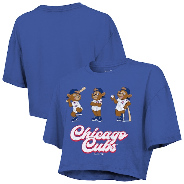 Women's Chicago Cubs Majestic Threads Royal Boxy Crop T-Shirt