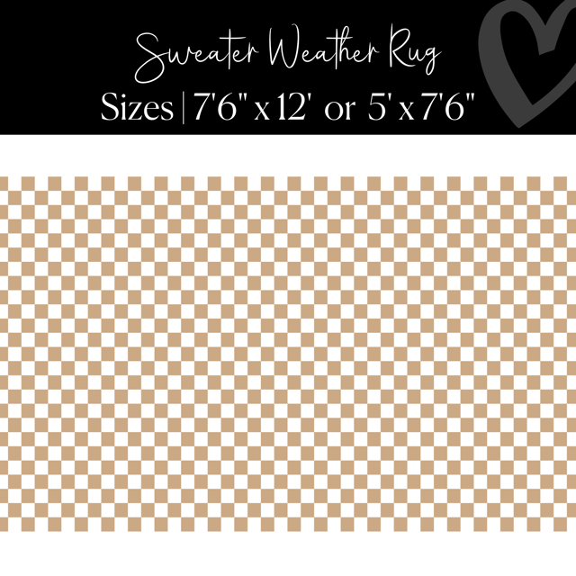 Brown and White Checkerboard Classroom Rug by Schoolgirl Style